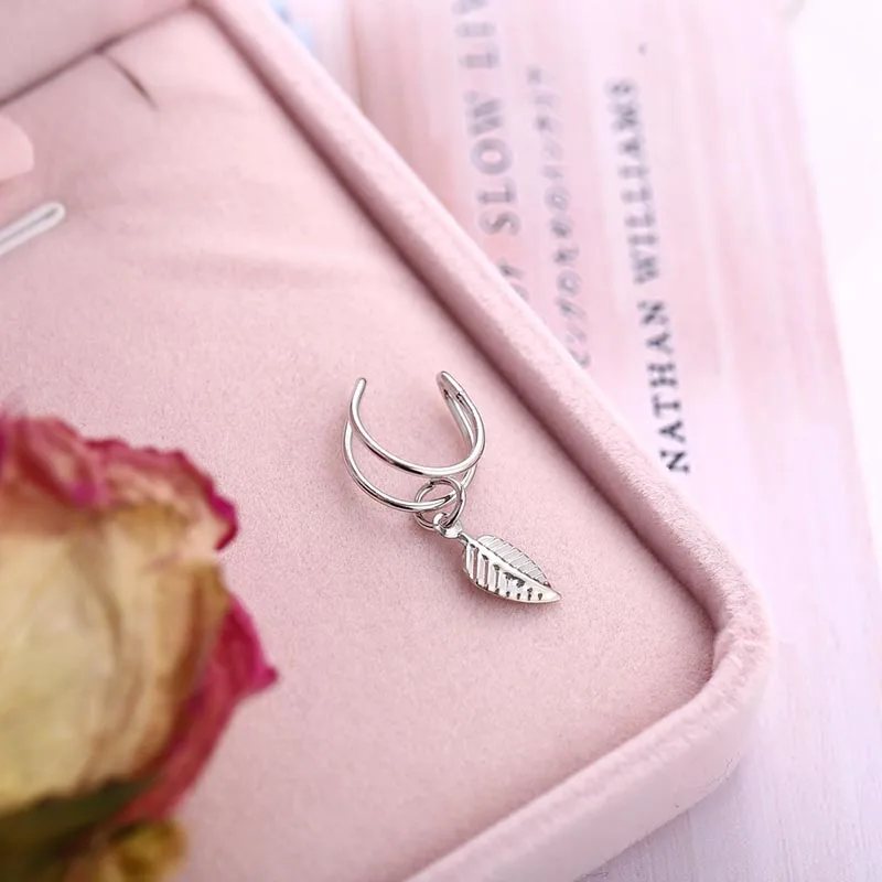 1 шт. манжеты для ушей с золотыми листьями не пирсинг зажимы искусственная