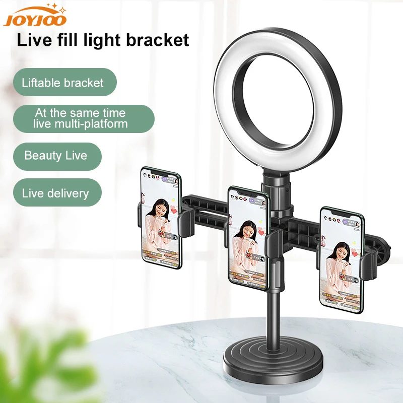 

Multi-position Selfie Phone Stand with Ring Led Light Flexible Video Live Tripod Desktop Phone Holder for Tik