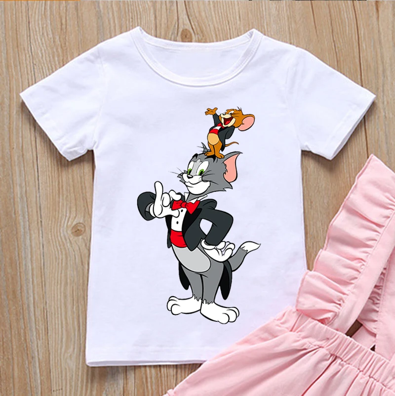 

Новинка 2020 года, Забавная детская одежда футболка для девочек и мальчиков с рисунком кота Харадзюку футболка camisetas Топы