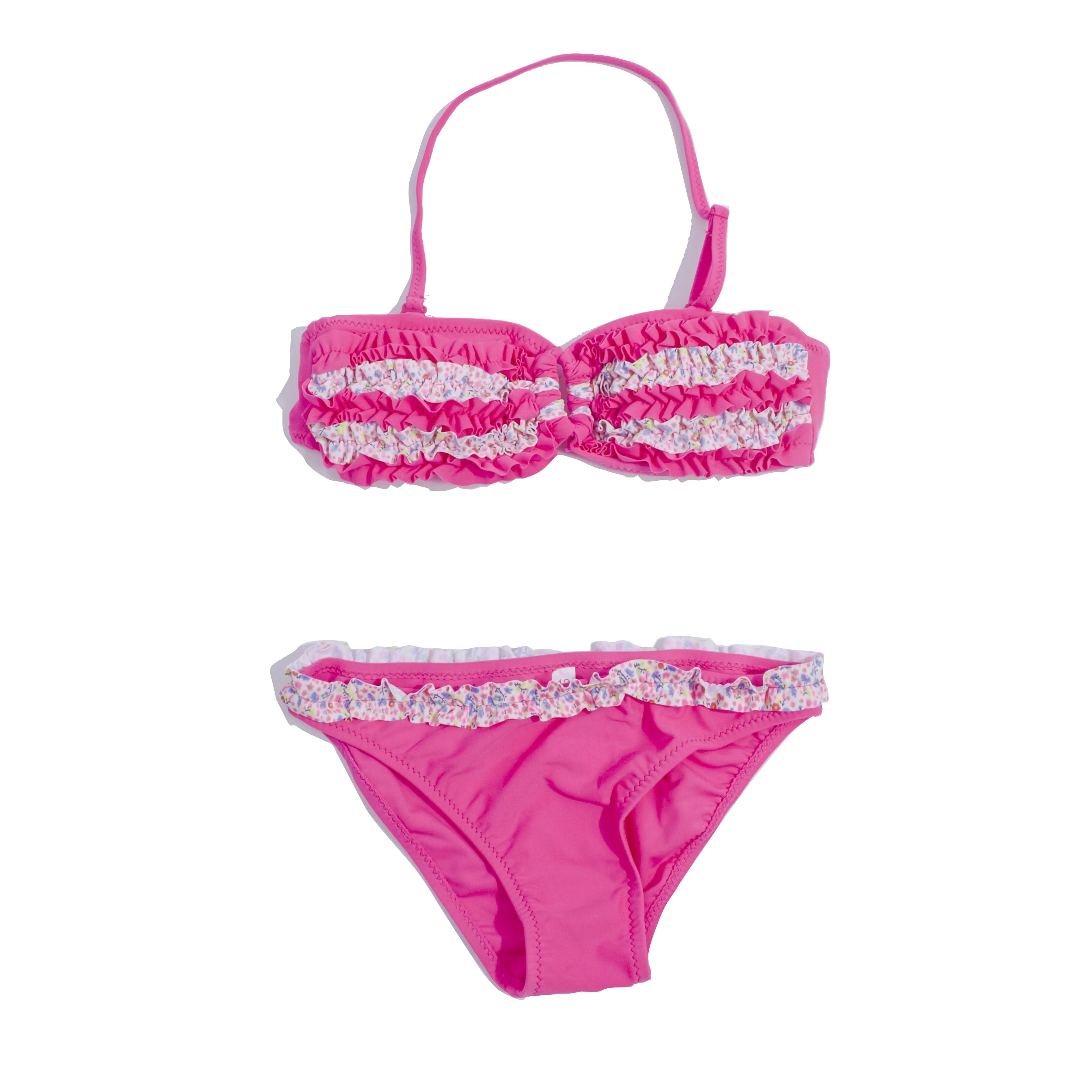Детское бикини с оборкой милое детское принтом 2020 пляжная одежда Бандажное