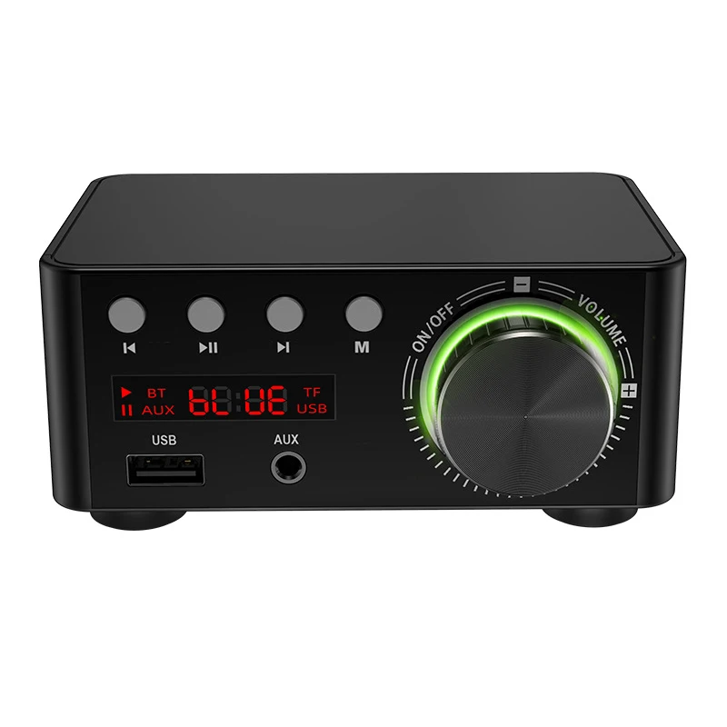 

Плата цифрового усилителя мощности HIFI Bluetooth 5,0, 50 Вт, x2, стерео усилитель, домашний кинотеатр, USB, TF-карта, плеер