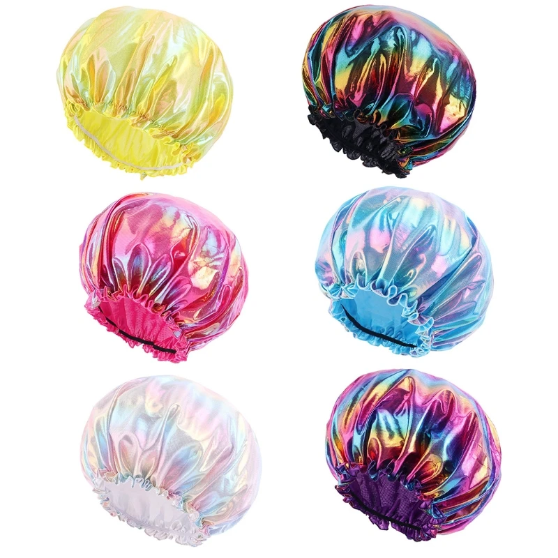 

Bath Hat in Solid Color Shower for Long Hair Women Perm