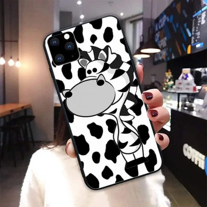 

Zebra Stripe Cow Black White For Girl Black Silicone Cover Case For Iphone Se 2020 6 6s 7 8 Plus X Xs Max Xr 11 12 Pro Max Funda