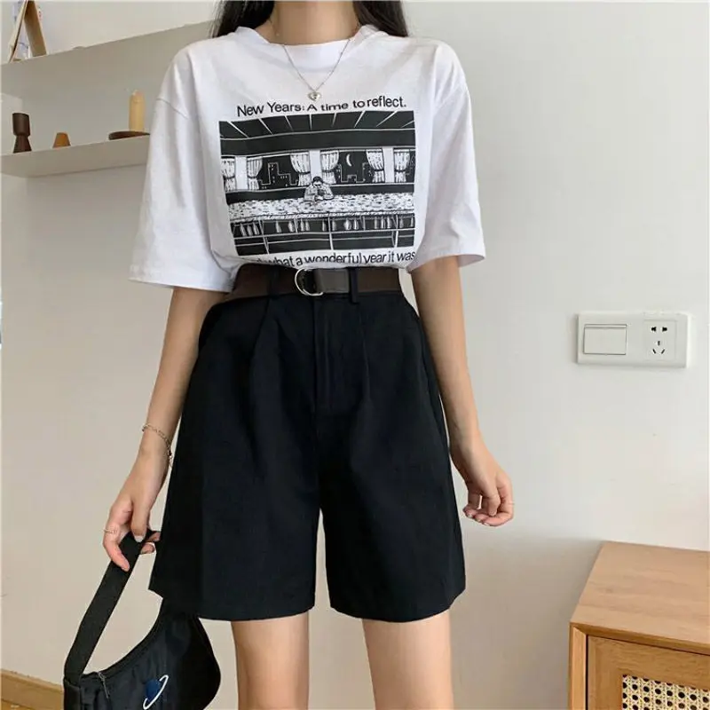 

Loose shorts women's 2020 summer new Korean wide leg pants show thin high waist A-line hot pants casual pants[Delivery within 7