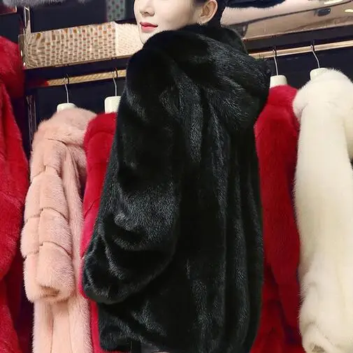 2020 винтажное роскошное длинное пальто из искусственного меха норки для женщин