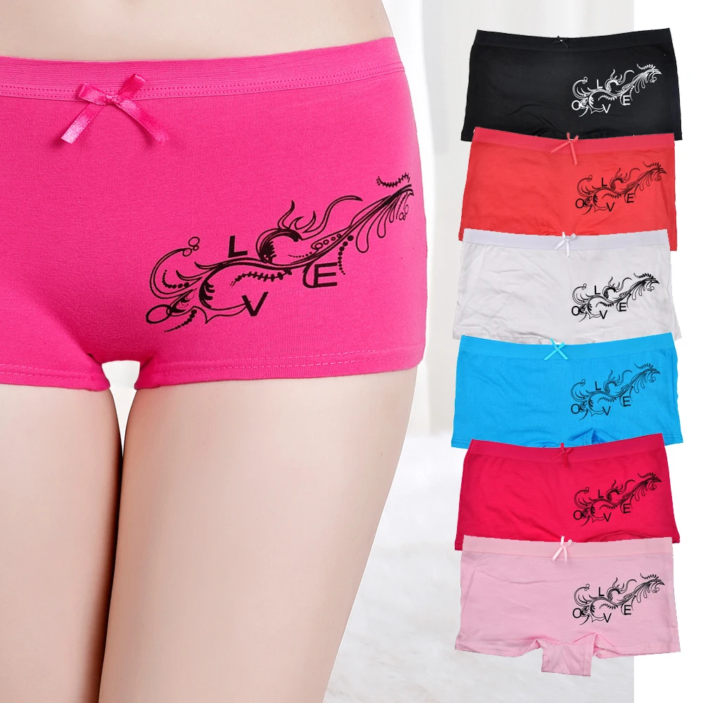 Трусы боксеры женские в цветочек 12 шт. хлопок цвет ассортименте | Женская одежда