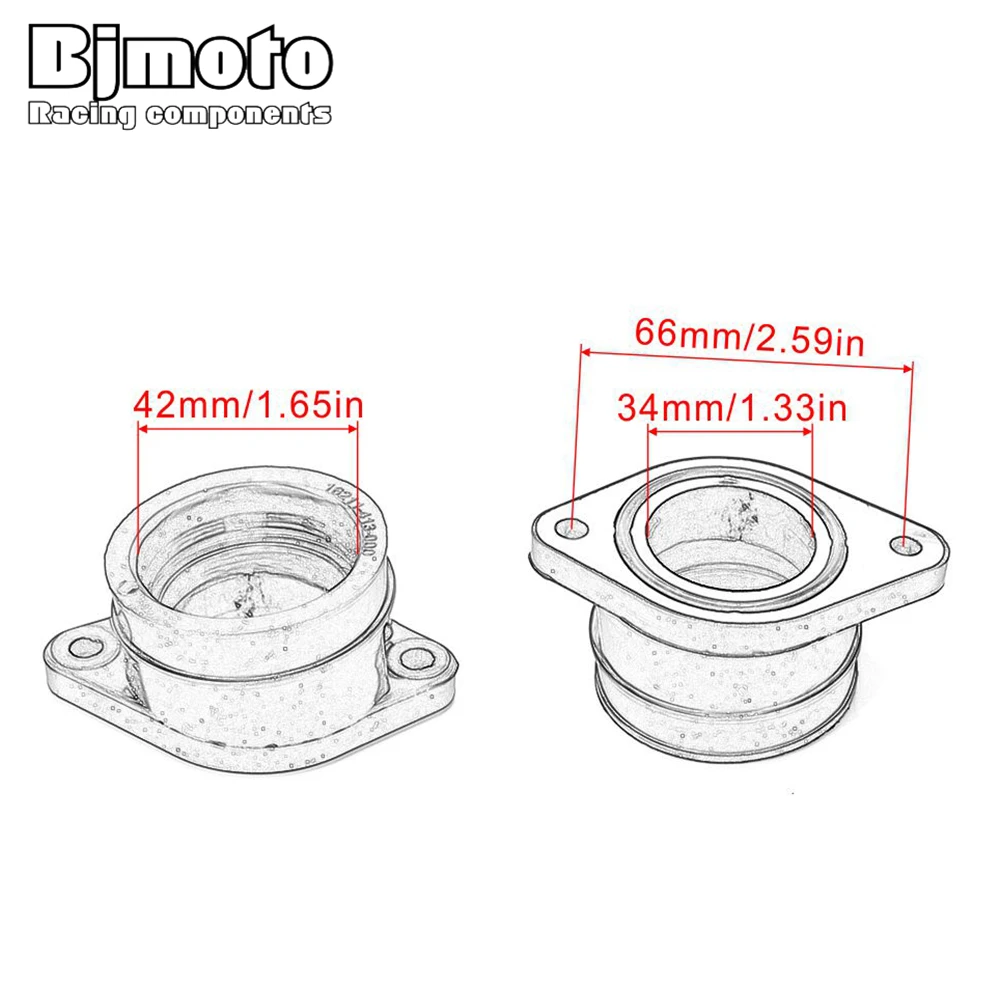 BJMOTO для Honda CB400T I/II HAWK CB400N CB400A Dual Automatk CB450N МОТОЦИКЛ КАРБЮРАТОР резиновый переходник
