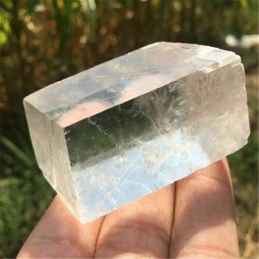 

Transparent quartz crystal Iceland SPAR mineral teaching samples cured