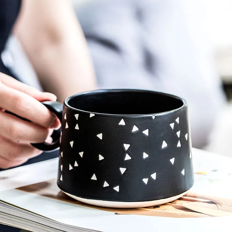 

Кружка креативная индивидуальная трендовая кружка кофейная чашка в японском стиле большая кружка для завтрака ручная роспись Керамическа...