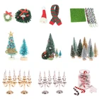 16 112 рождественский кукольный домик, венок на елку, сосна, Санта-Клаус, рождественские свечи, шапка, шарф, Миниатюрные аксессуары для кукольного домика