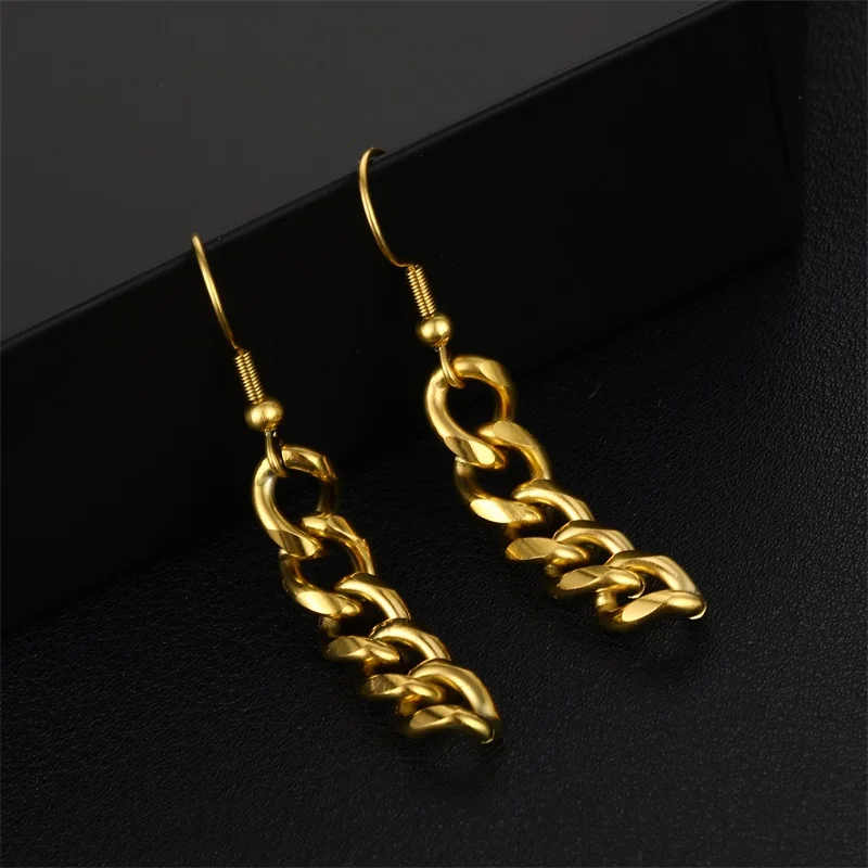 Модные женские серьги подвески из толстой нержавеющей стали с кубинской