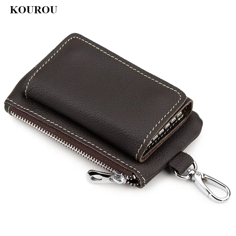 

Key case leather 2021 new key case head layer cowhide coin purse multifunctional integrated bag simple card bag