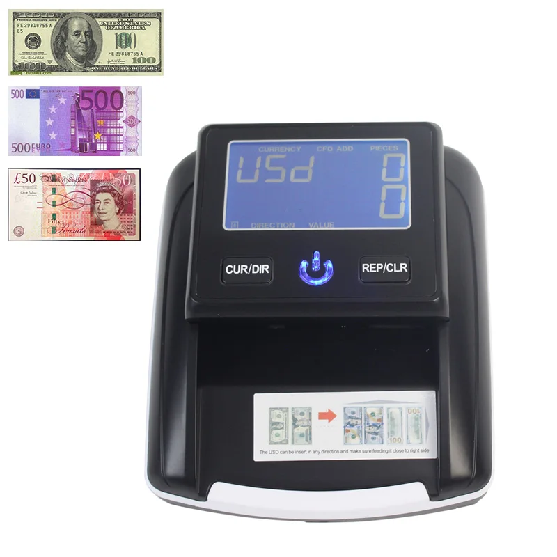 Портативный детектор банкнот Aibecy с использованием UV/MG/IR/DD|Счетчик