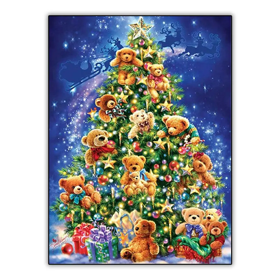 5d алмазная картина Набор для вышивки крестом Рождественская елка и с