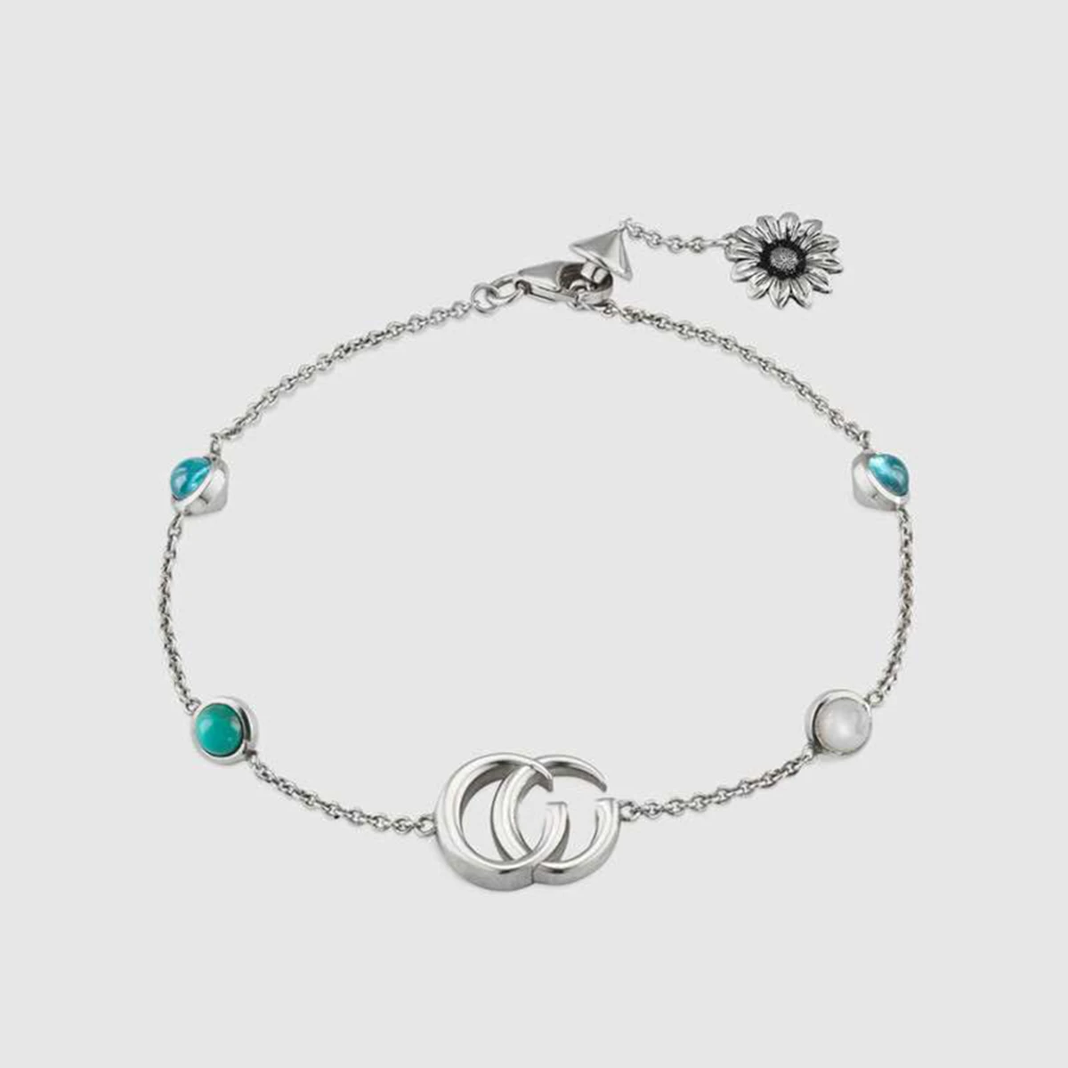 

S925 pure silver sky blue bracelets fashionable men and women