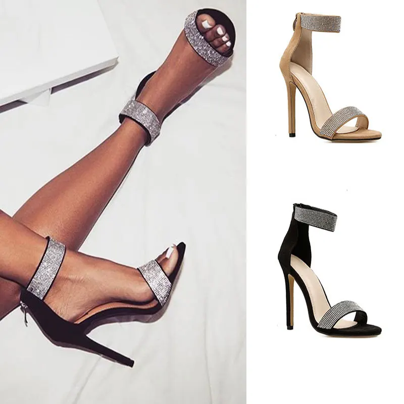 Женские туфли лодочки на тонком каблуке Босоножки с открытым носком вечерние