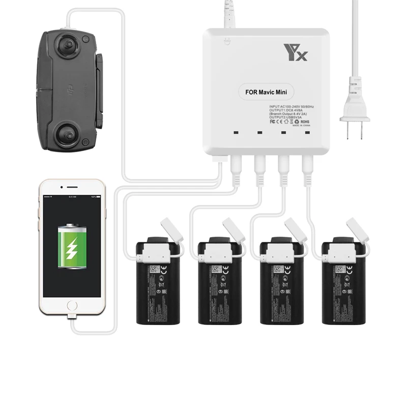 6 в 1 mavic mini drone зарядное устройство с USB зарядным портом дистанционное управление