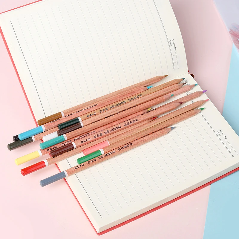 Карандаши цветные растворимые в металлической коробке 36 цветов | Канцтовары для