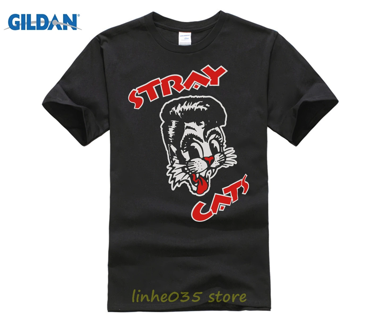 Stray Kitty Rockabilly Band футболки с рисунками 2017 новое поступление мужской модный топ