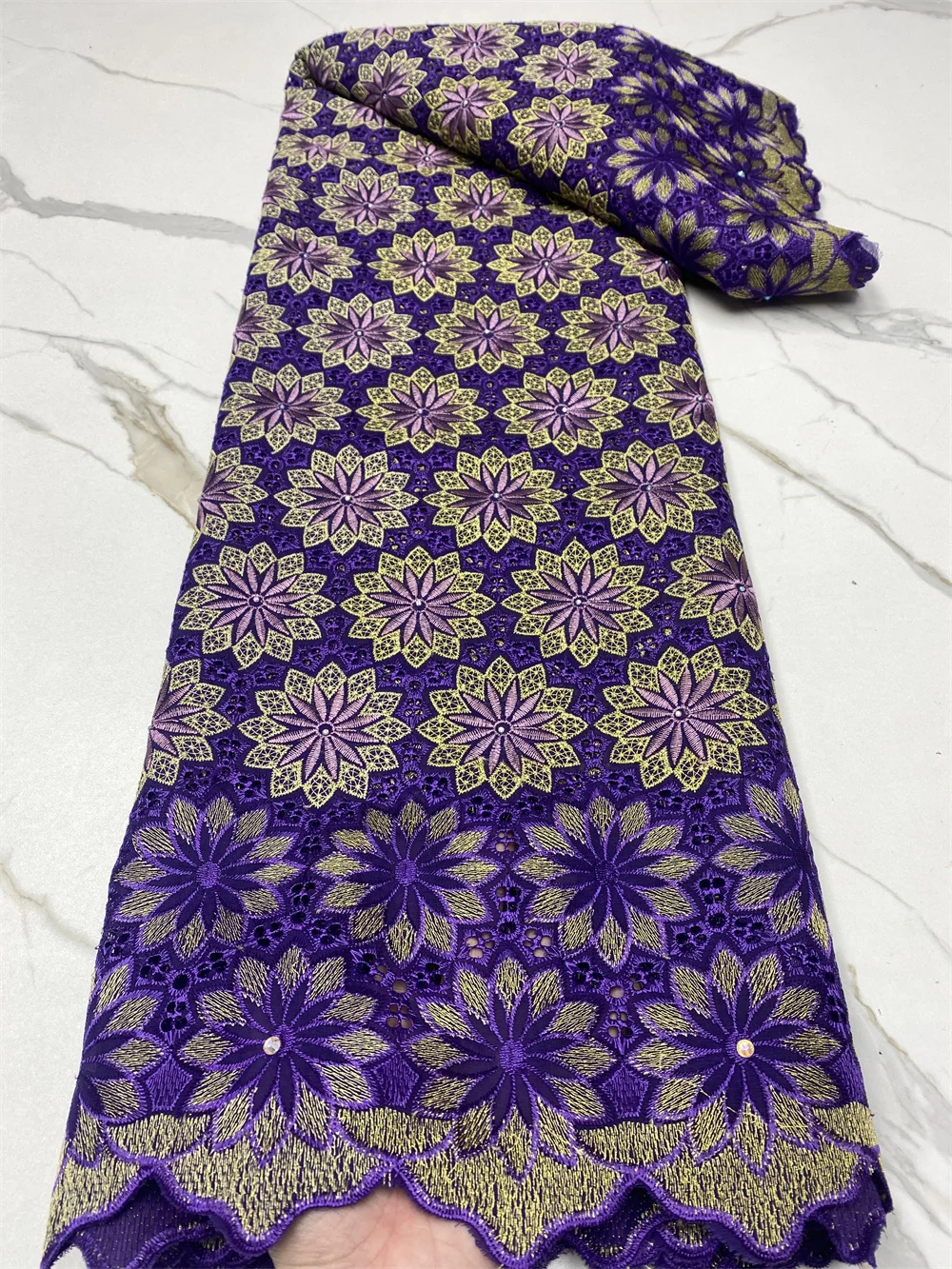 NI.AI 2022 высокое качество сухое кружево хлопок шнур ткань с камнями швейцарская