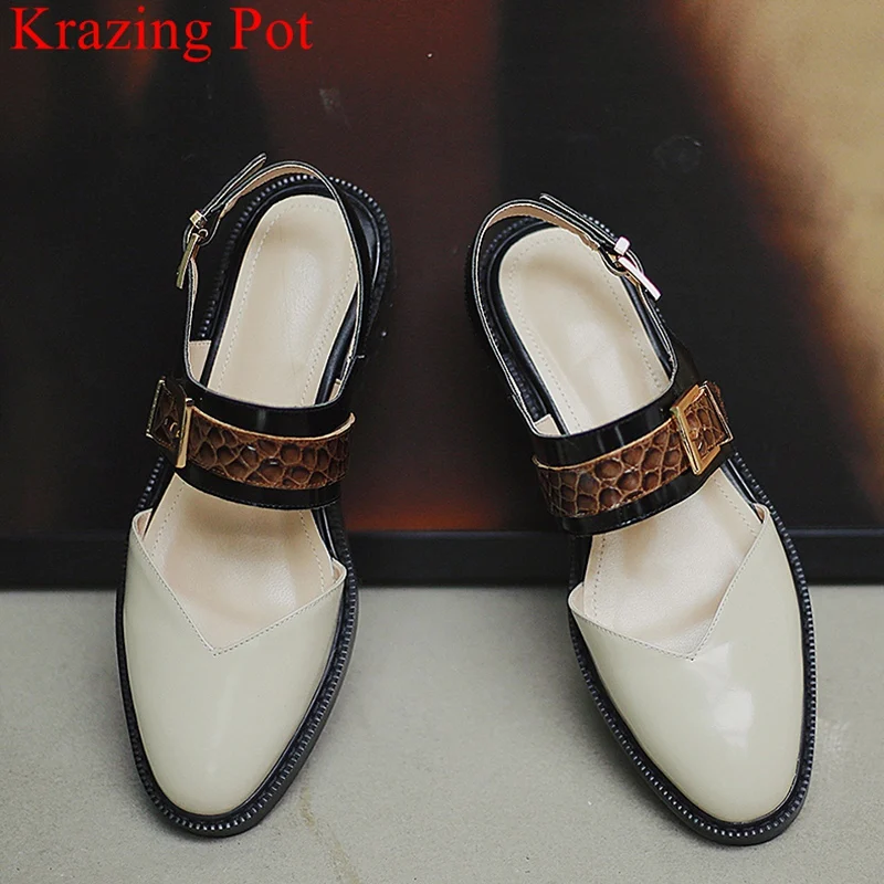 Женские вечерние сандалии гладиаторы из коровьей кожи с круглым носком ремешком