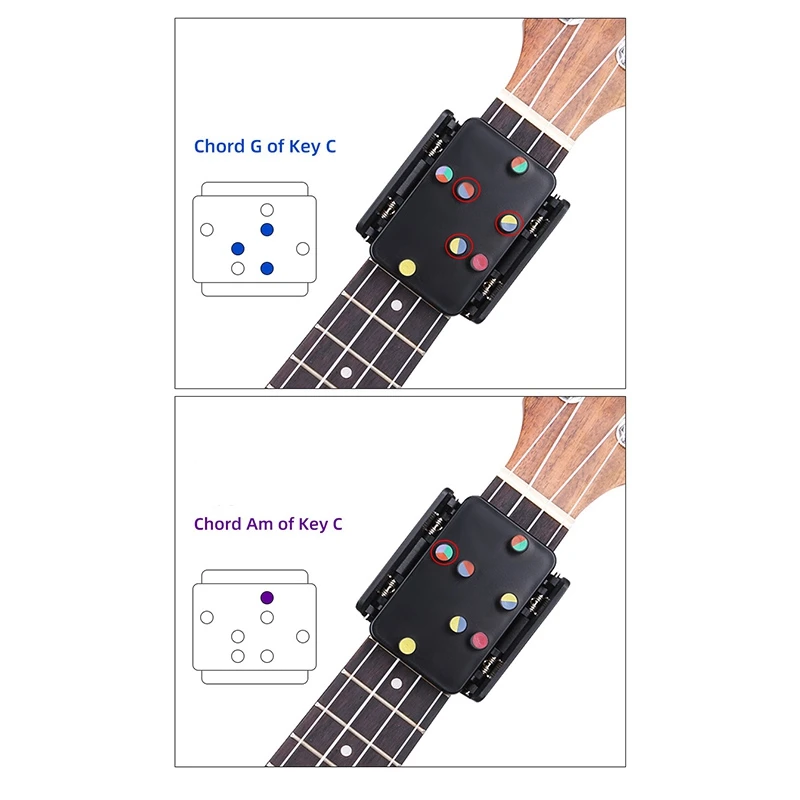 

Ukulele Learning System Practrice Aid Portable Ukulele Chord Just Press Buttons,for Ukulele Beginner