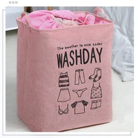 large capacity foldable cloth dirty clothes laundry basket dustproof bucket toy canvas drawstring storage bin bag for household