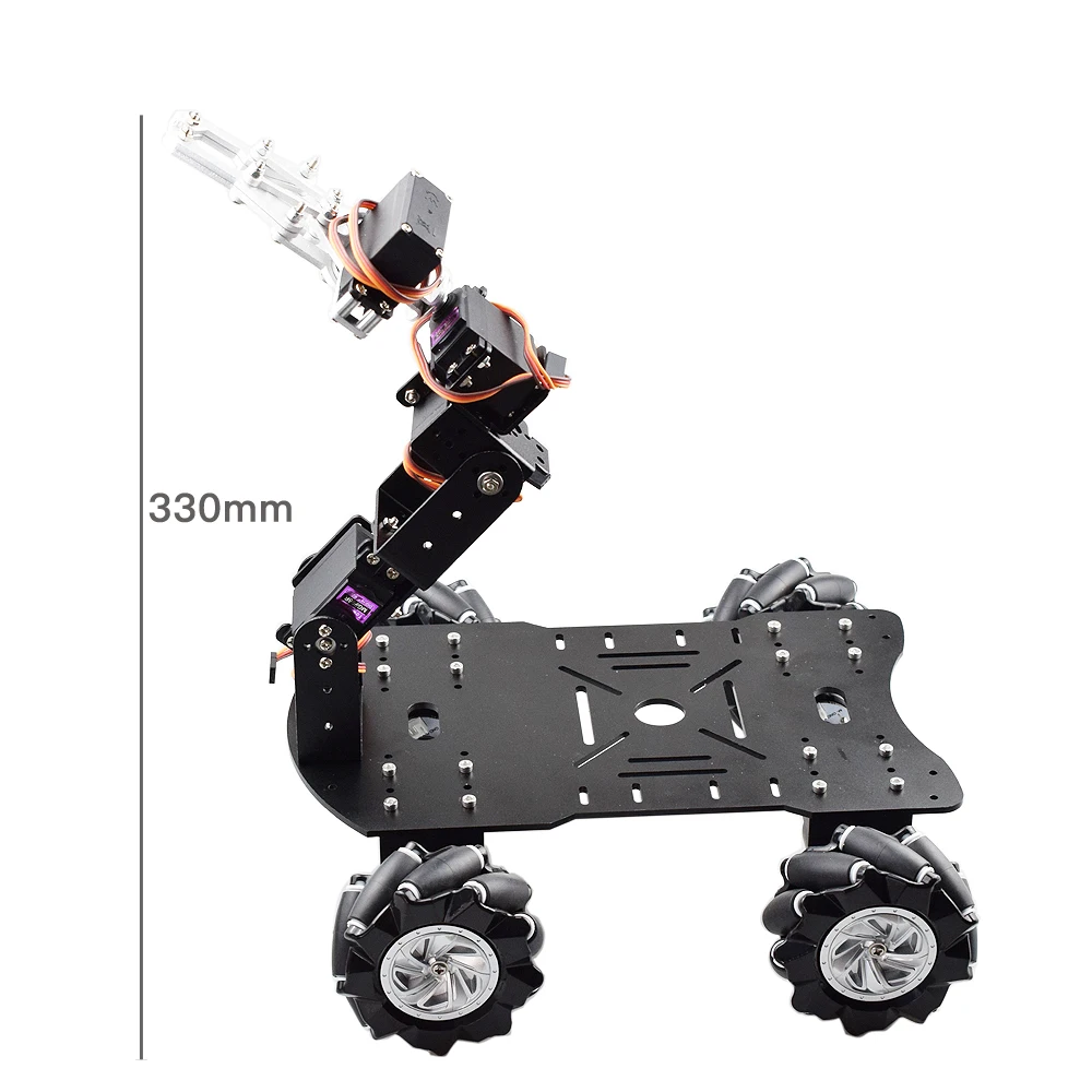 Cheapest Mobile 80mm 4WD Mecanum Wheel Robot Car Kit with 4dof Arm Gripper Claw for Arduino DIY STEM Toy Parts | Игрушки и хобби