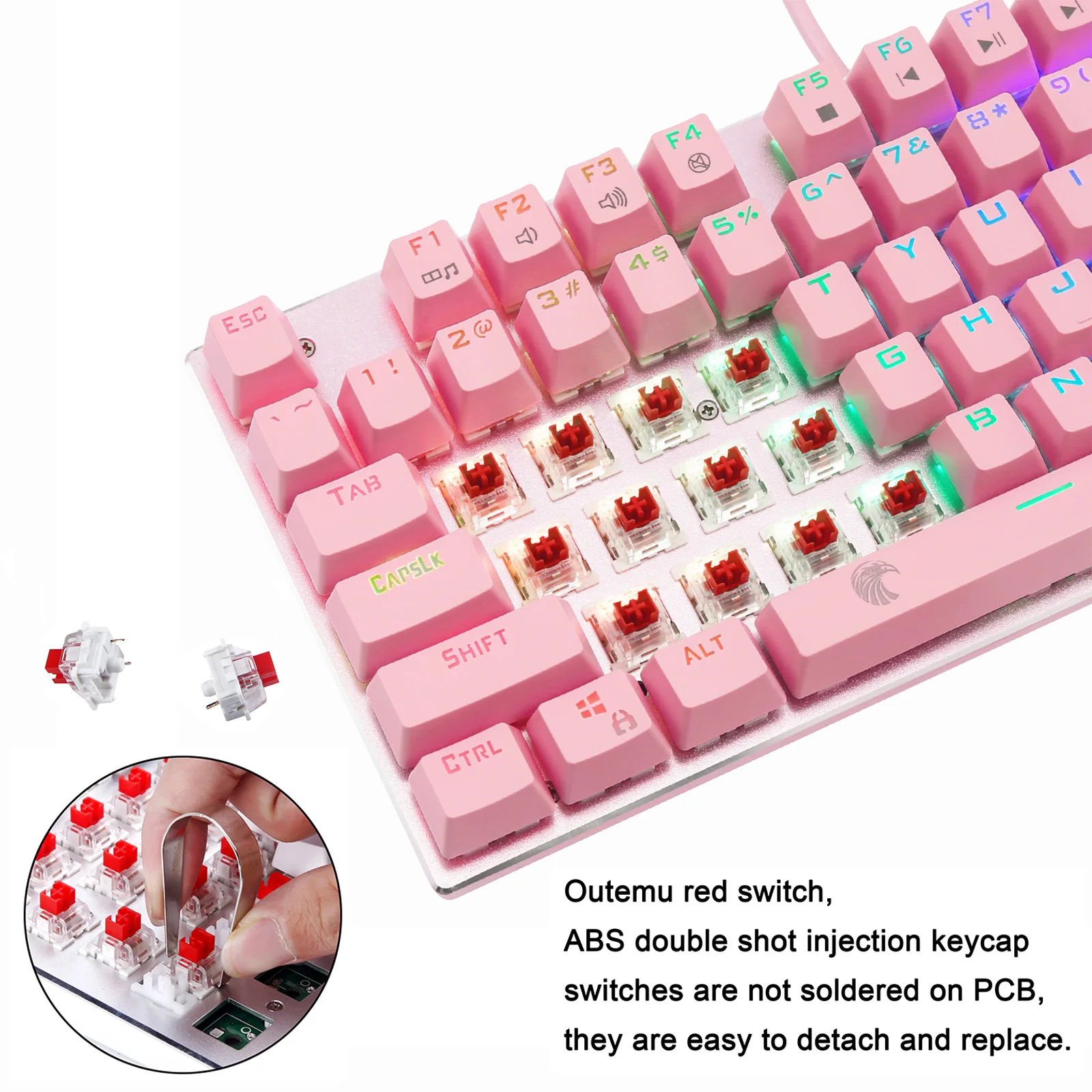 Z 88 компактная Механическая игровая клавиатура RGB подсветкой компактный дизайн DIY