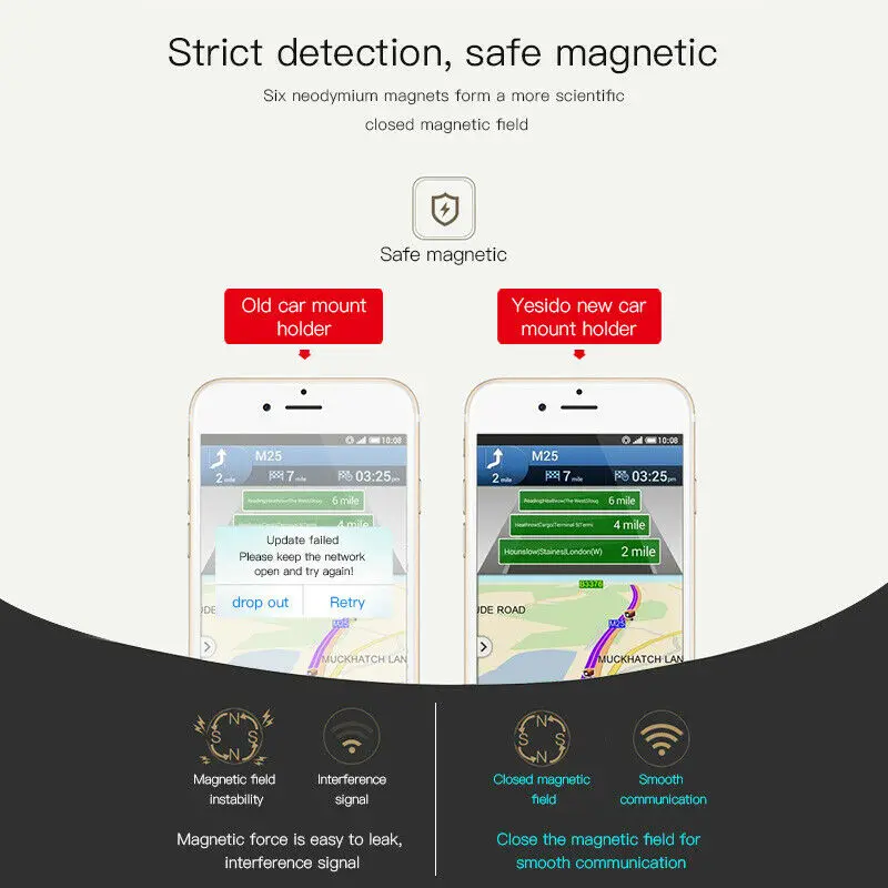 Yesido C55 Mini Strip Shape Magnetic Car Phone Holder Stand Wall Magnet Mount Home for iPhone Samsung Huawei All Mobile Phone