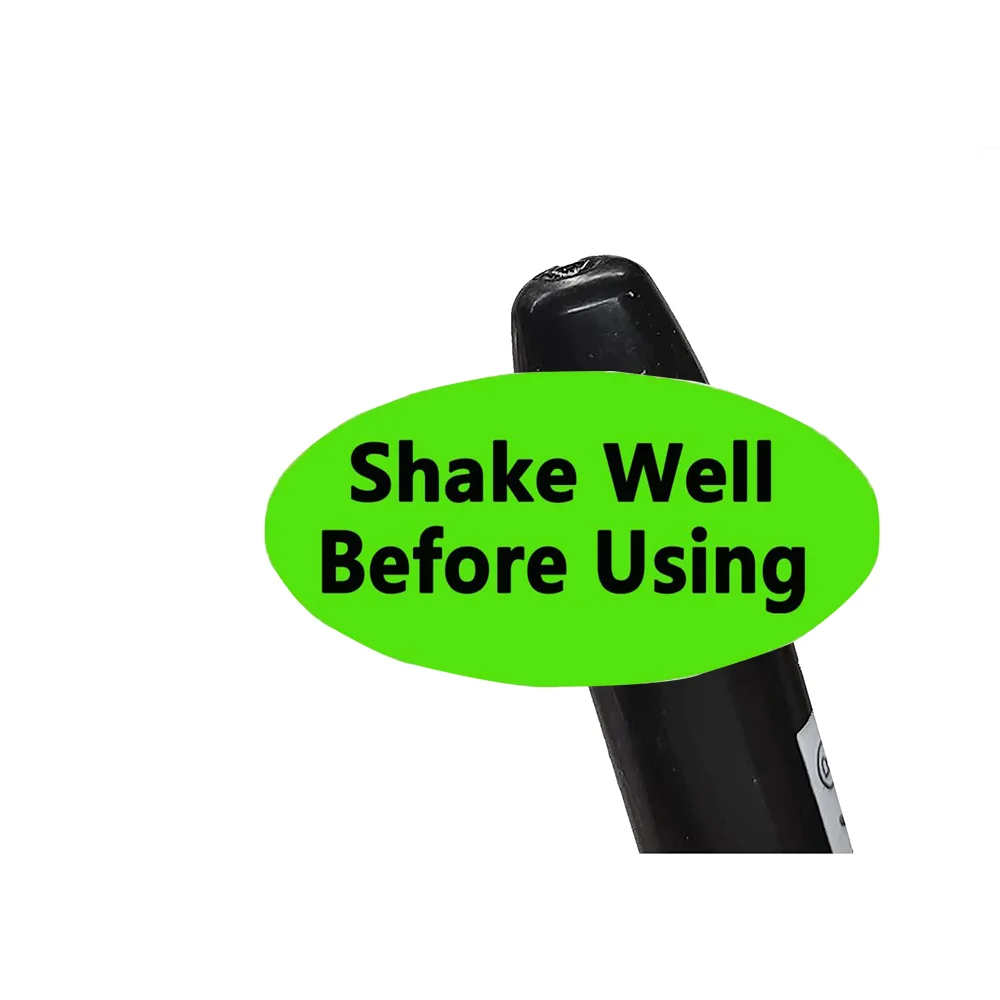 

500 Pcs "Shake Well Before Using "Stickers 0.75 x 1.5 Inch Fluorescent Green with Black Shake Well Before Using Stickers Labels