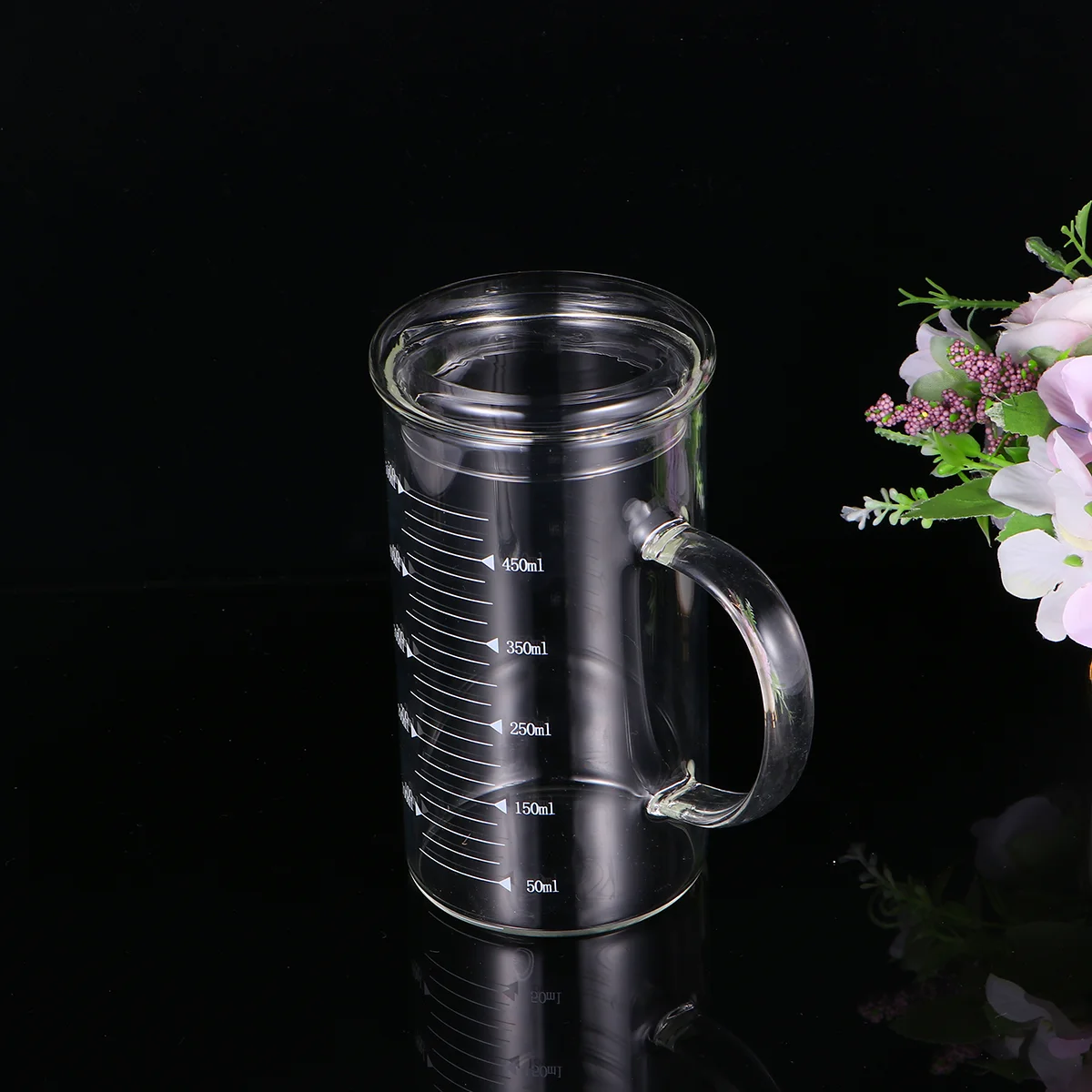 

Multifunctional Glass Cup with Scale Glass Kettle Heat-resistant Water Kettle Glass Pot for Home - 500ml (Transparent, wit