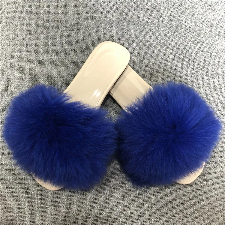 Instagram Online Cilibrity/Женская обувь; меховые шлепанцы; модные женские шлепанцы с натуральным лисьим мехом; летние сандалии с мехом енота для путешествий