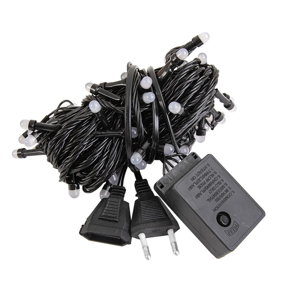 EU Plug Christmas 10M 100 Leds Anti-Fog Holiday String Light Garland Black Wire 8 Modes Outdoor Decoration Garden Patio Party | Лампы и