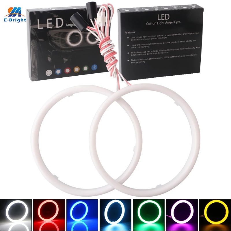 1 пара автомобильных гало колец Angel Eyes хлопковые фары 12 В 24 2835 SMD для мотоцикла 60 мм