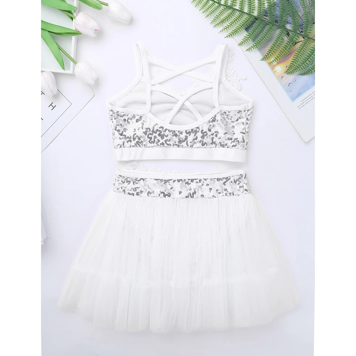 Детские топы с блестками для девочек гимнастическое трико Тюлевая пачка