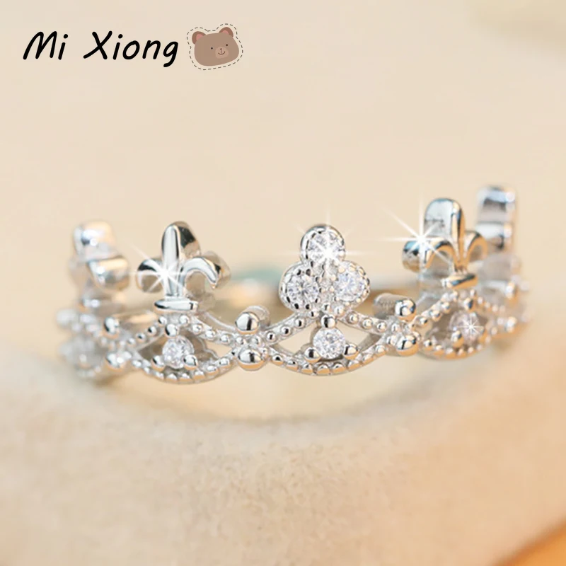 

Mi Xiong s925 sterling silver designer unique craftsmanship irregular crown ring elegant luxury ladies brand engagement jewelry