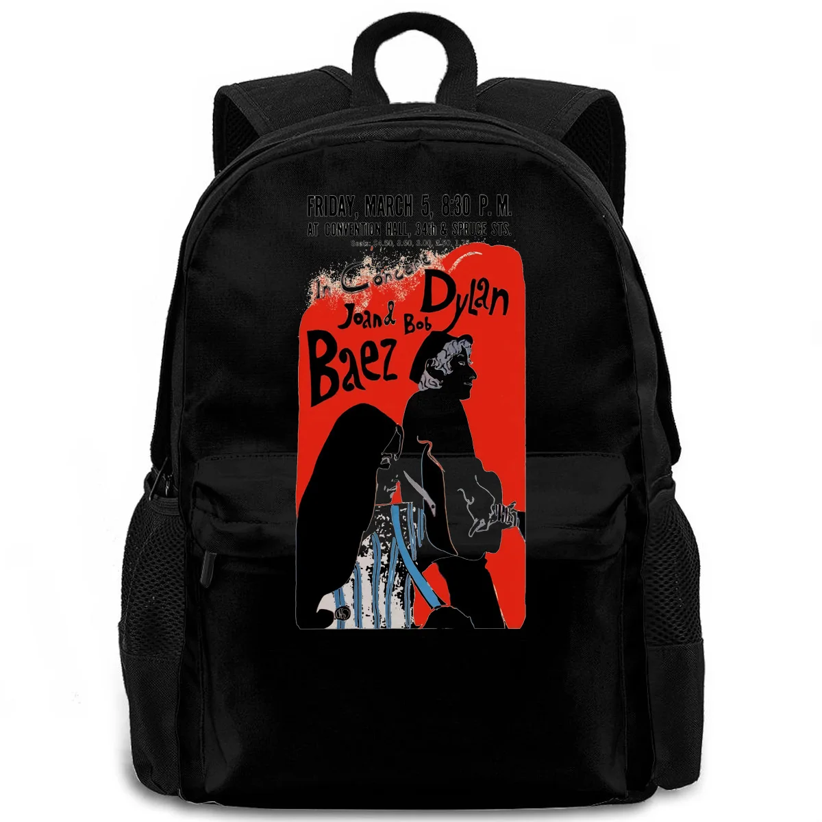 

Постер Боб Дилан и Джоан баз в винтажном стиле для женщин и мужчин, народный рюкзак для ноутбука, для путешествий, школы, для взрослых, студен...