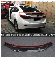 high quality carbon fiber rear trunk lip spoiler wing fits for mazda 3 axela 2014 2015 2016 2017