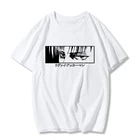 Футболка в стиле японского аниме атака на Титанов, топ Levi  Ackerman с принтом глаз, темный панк, свободная Готическая женская футболка ulzzang в стиле Харадзюку