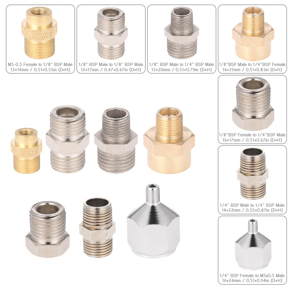 New Professional 7pcs Airbrush Spray Paint Gun Adaptor Kit Fitting Connector Set For Compressor &amp Air brush Hose | Инструменты