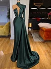 Элегантные вечерние платья Funyue с высоким воротником, 2022, сексуальное атласное вечернее платье с глубоким V-образным вырезом и юбкой-годе, платье для выпускного вечера, исламские праздничные платья Дубая