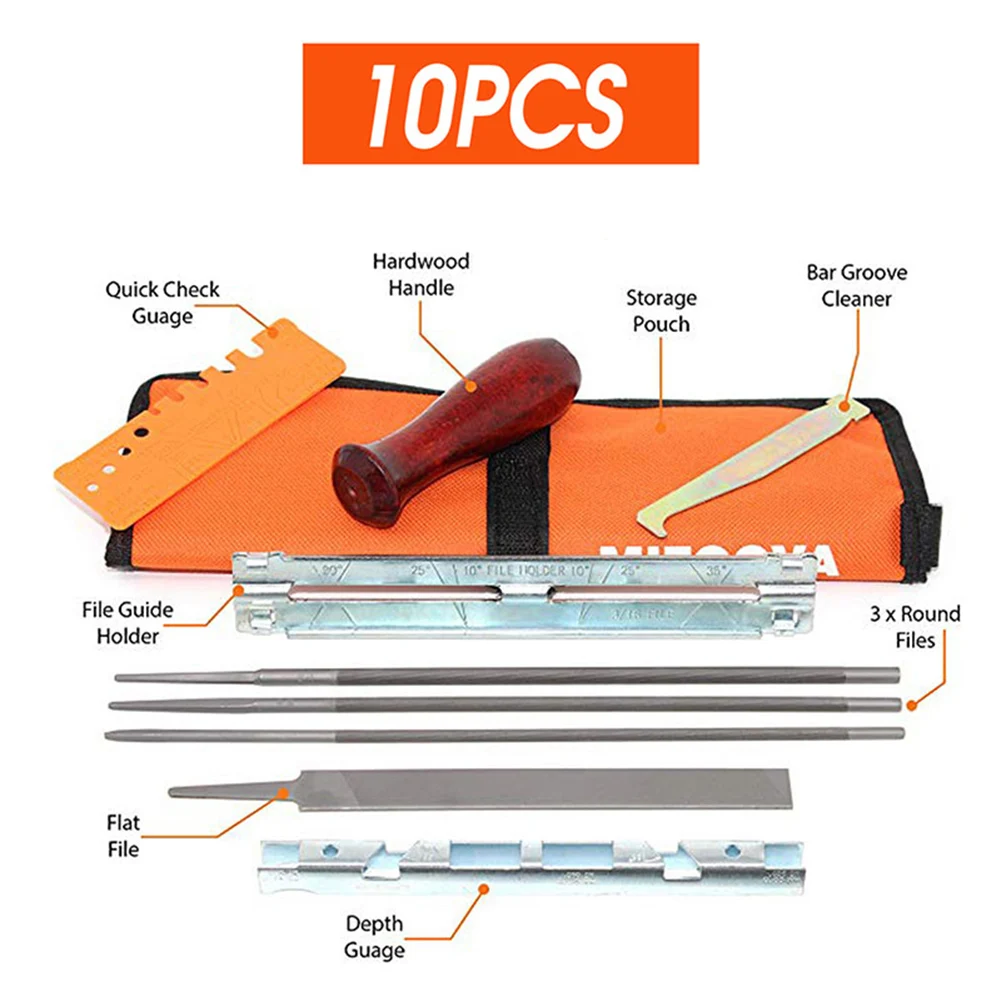 Special Household Hand Tools 10 Pcs Chainsaw Sharpening File STIHL Filing Kit Chain Sharpen Saw Files Tool New | Инструменты