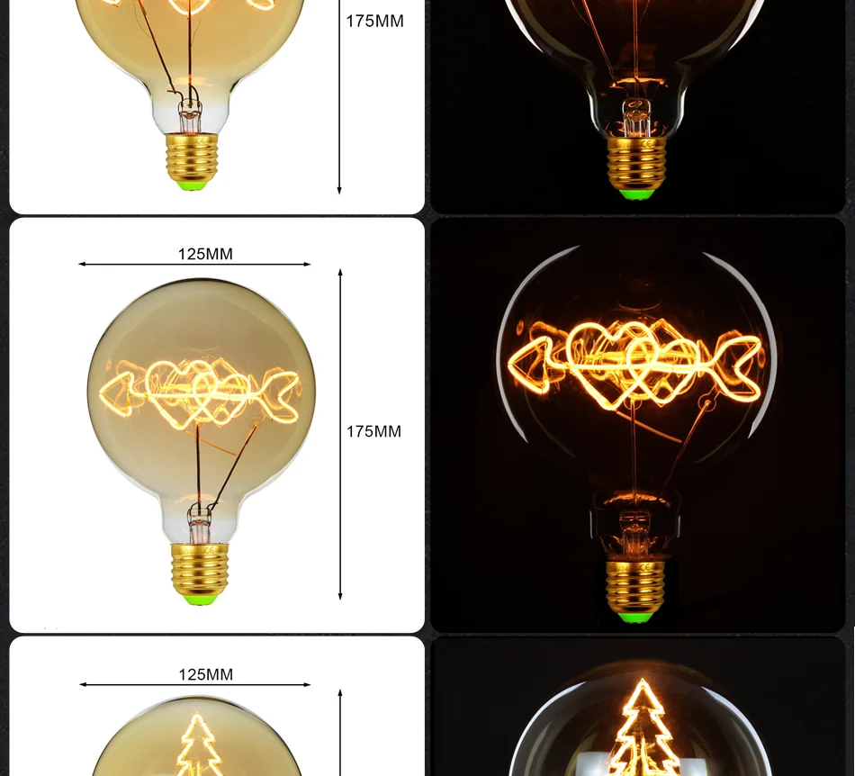 Марочные шарики edison домашняя декоративная светодиодная лампа накаливания 4 Вт с регулируемой яркостью G125Love Home Yes Note Copid's Arrow настольная лампа