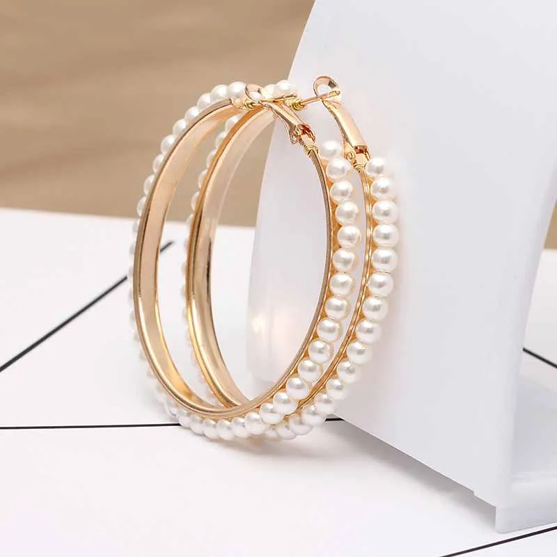 05 Gold Элегантные серьги-капли с большим искусственным жемчугом, винтажные модные серьги-подвески с золотым крючком, вечерние ювелирные изделия для женщин, подарок - Окраска металла: 05 Gold