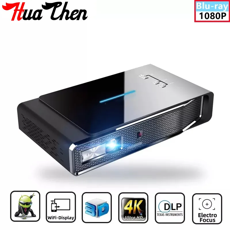 Смарт-проектор HUACHEN V5 Android 9 0 DLP лазерный портативный мини-проектор 1080P 4K 300 дюйма