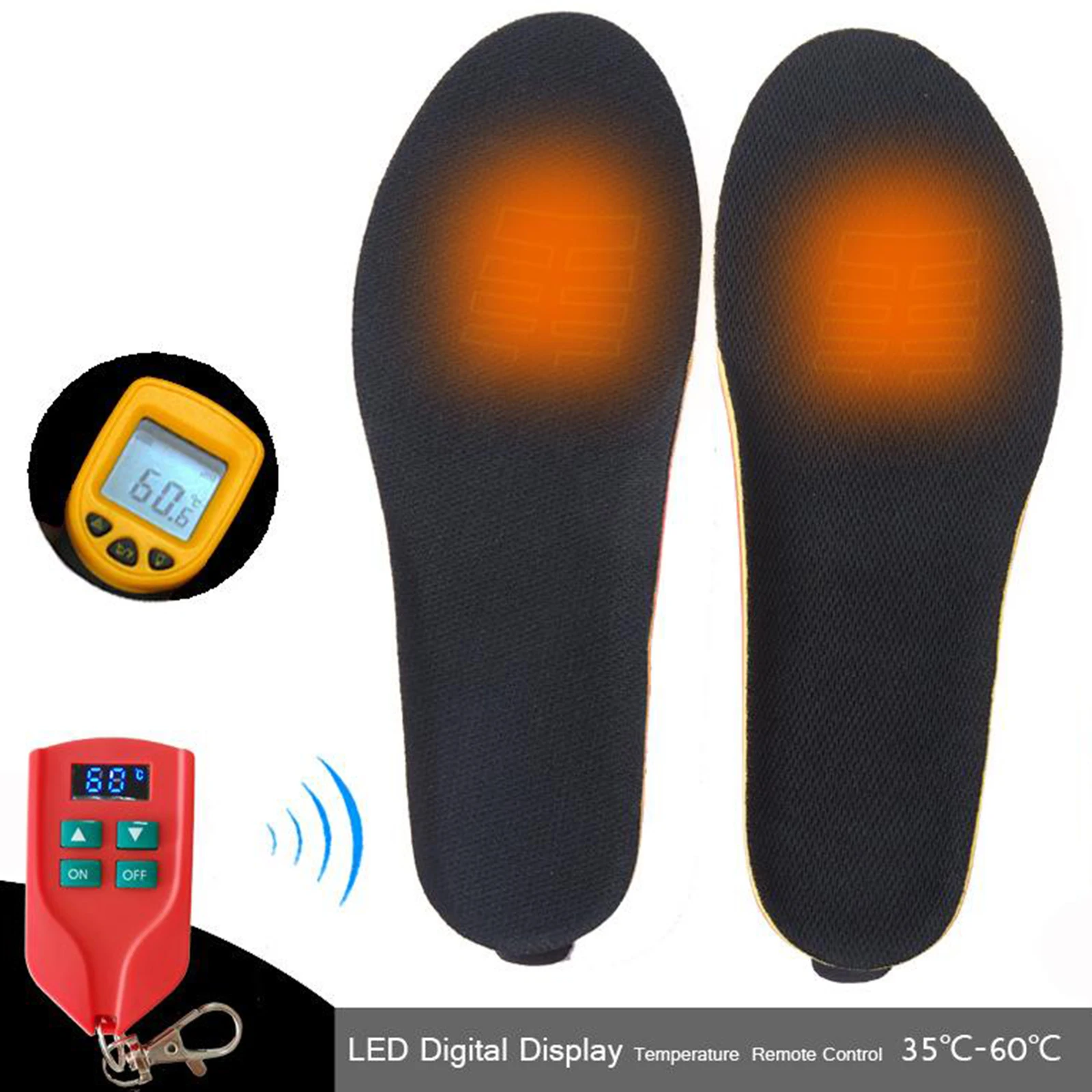 

Unisex Electric Heated Insoles USB Sock Heater Skiing Sports Warming Foot Warmer Remote Control for Outdoor Winter Sports