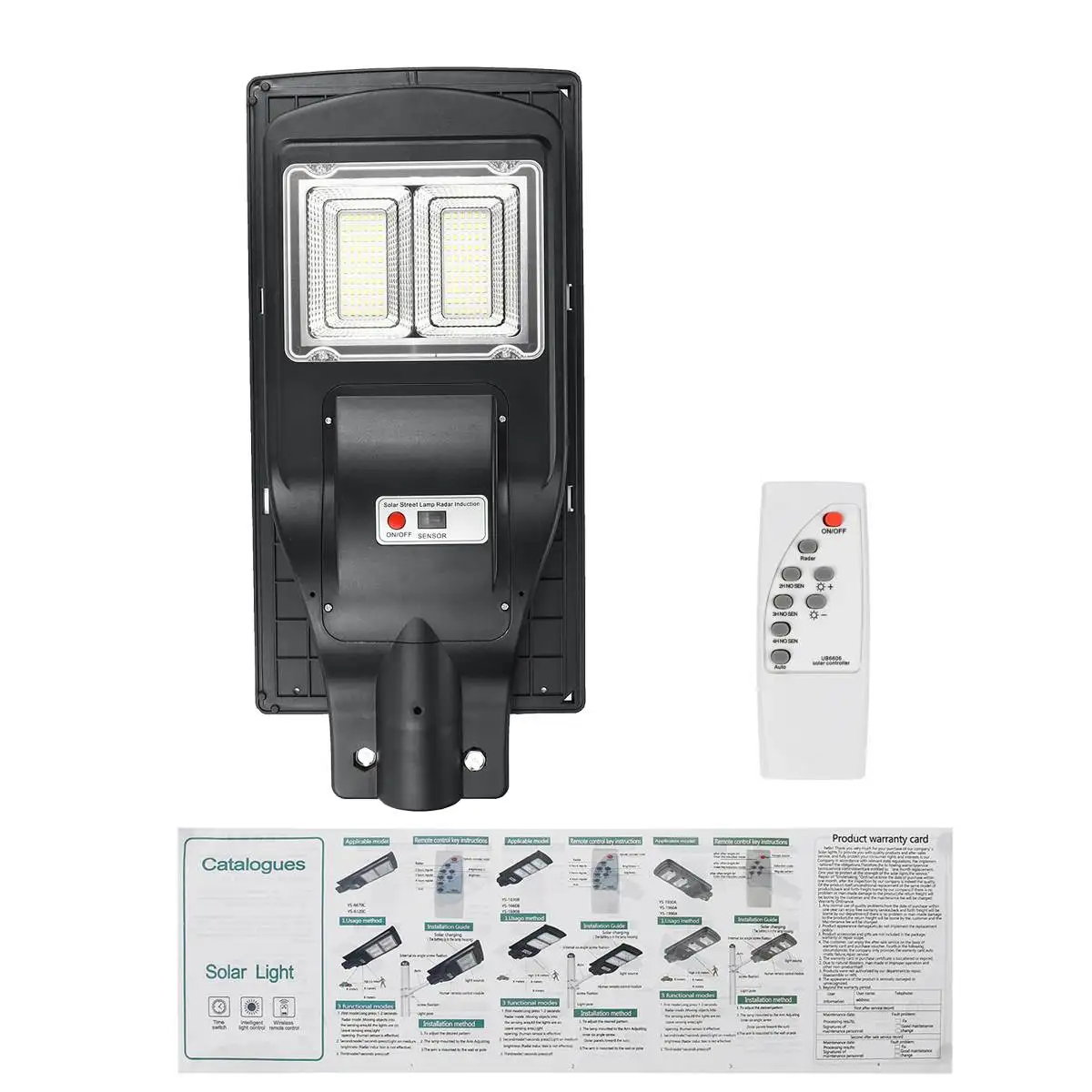 

Smuxi 120LEDs 200W IP67 Waterproof LED Light Control+Remote Control+PIR Human Body Induction Solar Street Light Garden Park Lamp