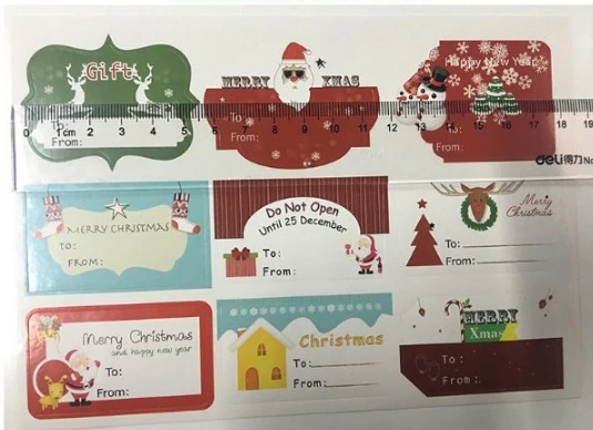 90 шт/10 листов, новинка, Merry Christmas, ручная упаковка для торта, уплотнительные этикетки из крафтовой бумаги, наклейки для выпечки, Подарочные наклейки «сделай сам»