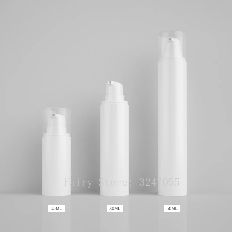 

15ml30ml50ml 10/30/50pcs/lot White PP Empty Cosmetic Airless Bottle, DIY Foundation Vacuum Pressed Bottle,Snap Lotion Package